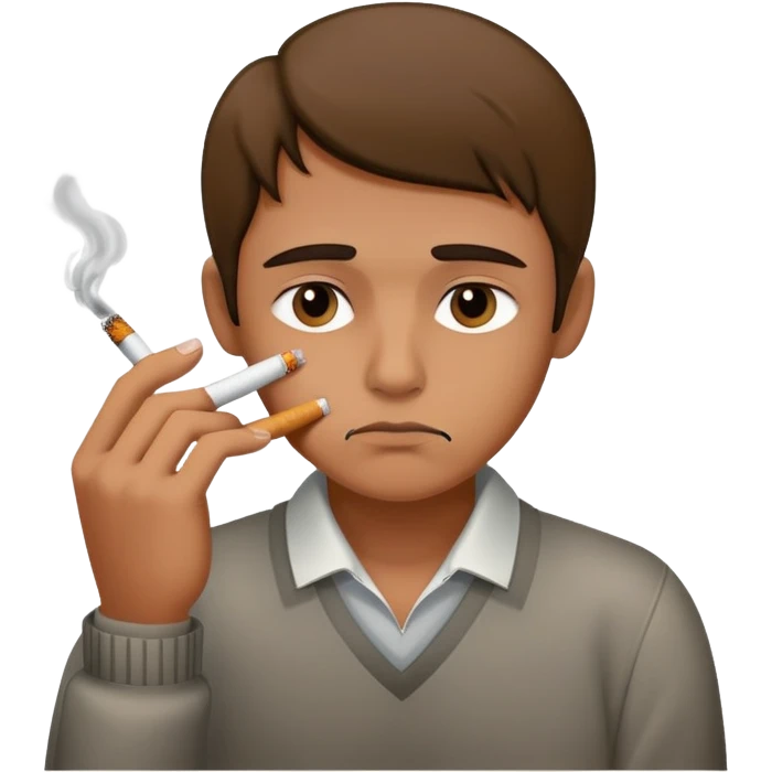 حزين ويدخن emoji