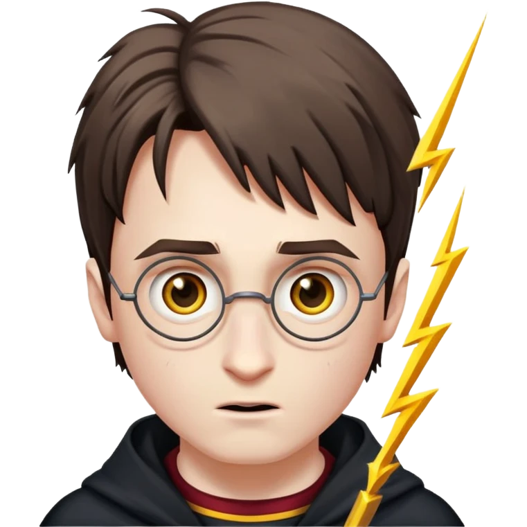 Harry Potter with a lightning scar in the middle of the forehead emoji