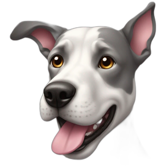 Une tête de chien avec un corne de licorne emoji