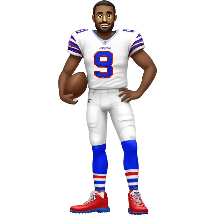 buffalo bills quarterback with striped socks emoji