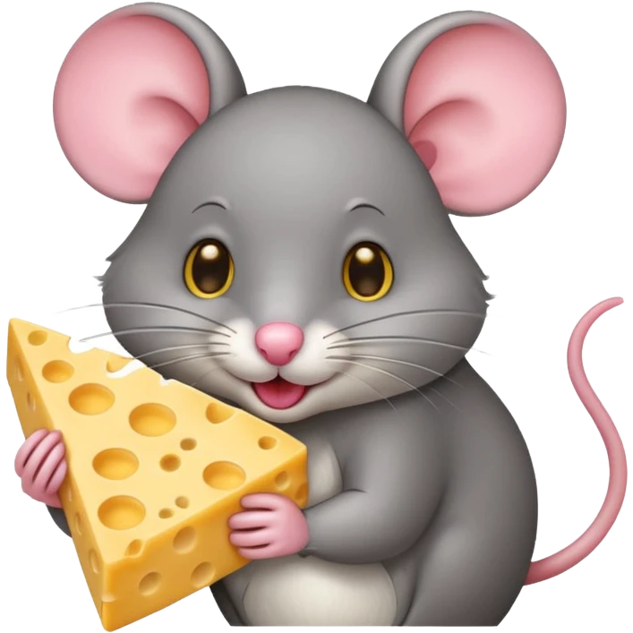 emoji di un topo con gli occhi a cuore che mangia il formaggio emoji