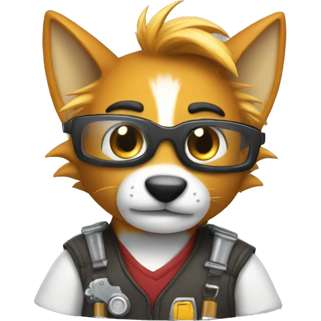tails with mechanic glasses emoji