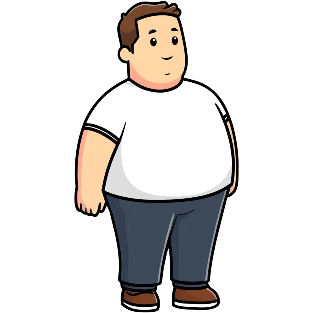 joyful plus-size white American man emoji