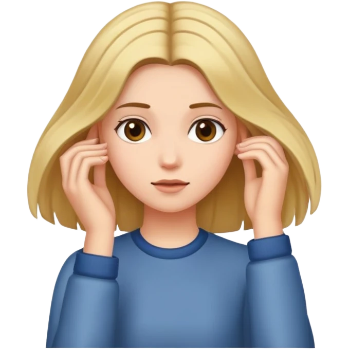 Girl tucking her hair emoji