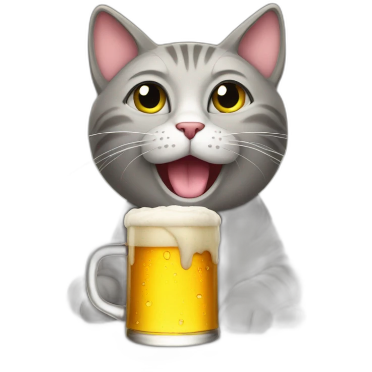cat drink beer emoji