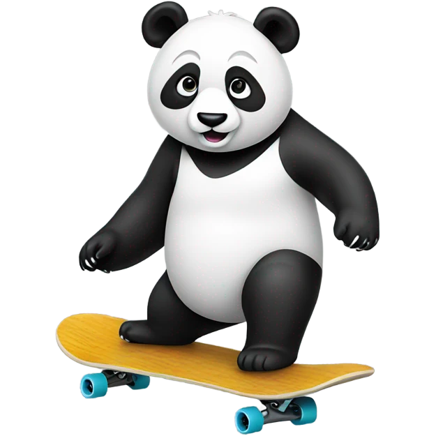 Skateboarding panda emoji