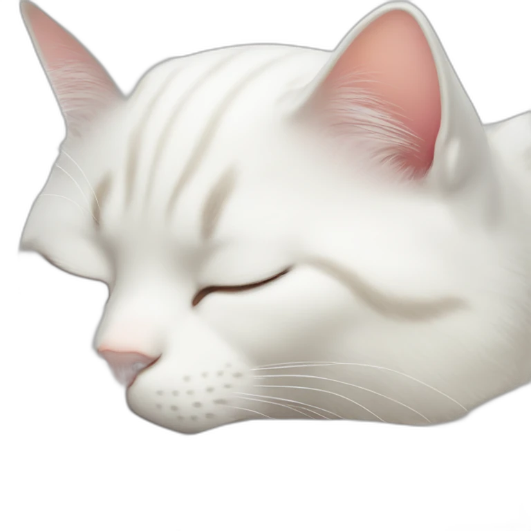 sleeping white cat emoji