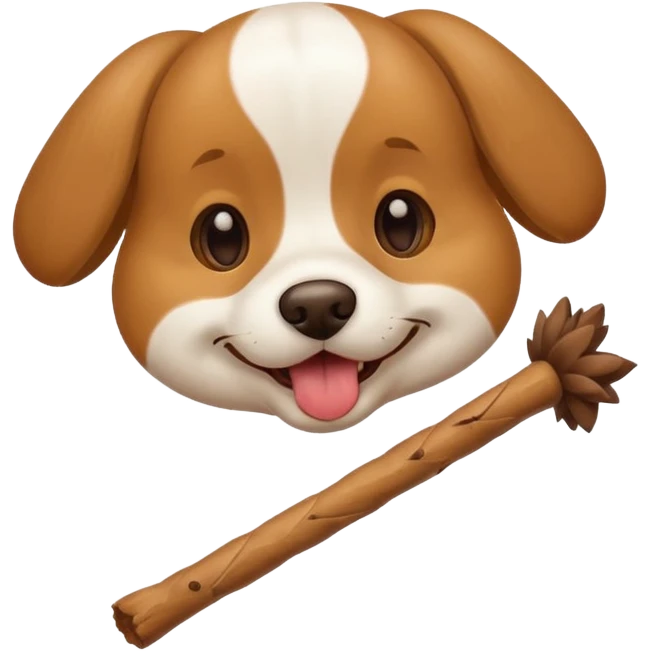 A dog eating stick emoji