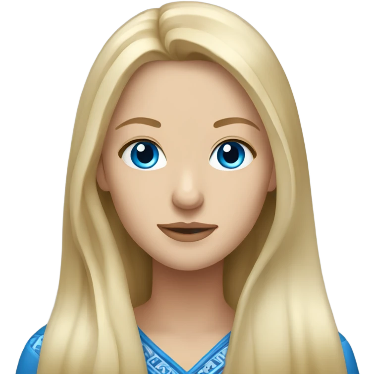 Blonde Slavic women with long hair and blue eyes  emoji