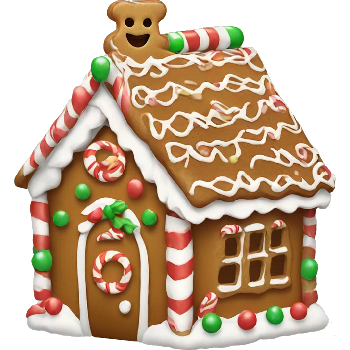 Cute Christmas gingerbread house emoji
