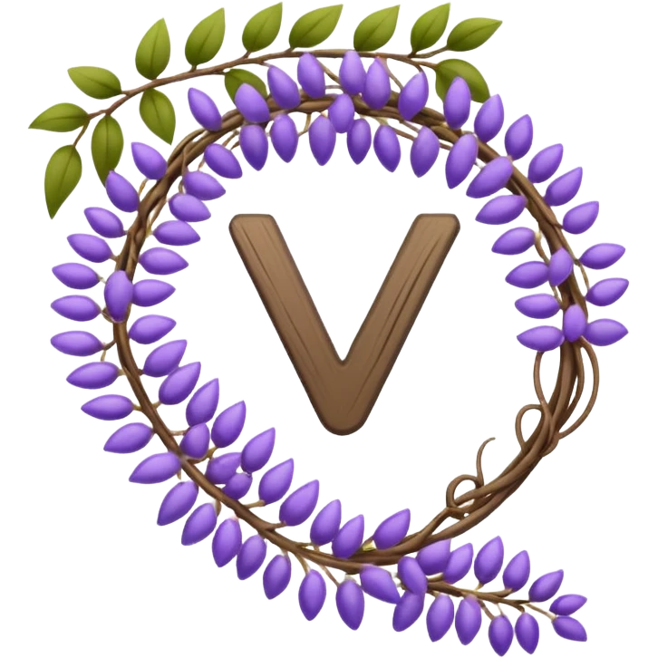 emoji check mark made out of wisteria vine emoji