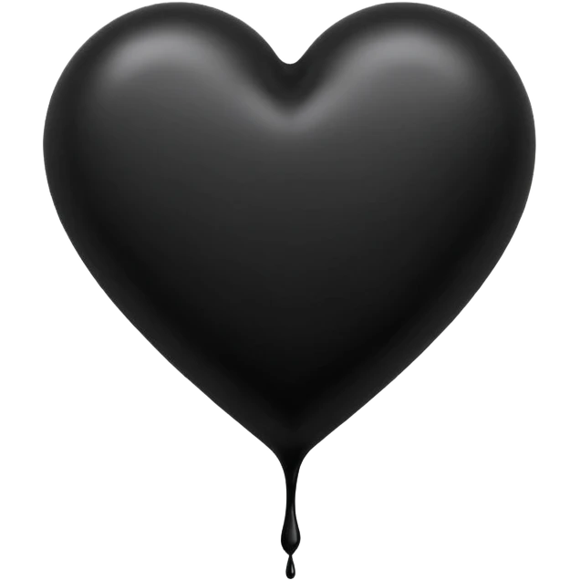 black ink blob heart emoji, isolated on white background, grunge, like pen stroke, flat emoji