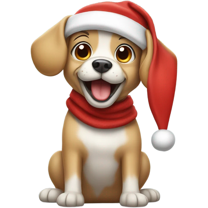 santa dog emoji