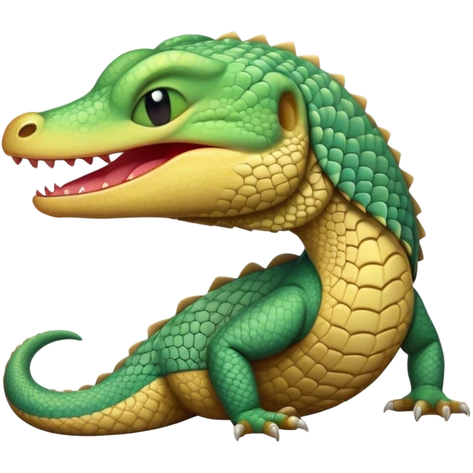 Cinematic Cute Yawning Monitor Lizard Portrait Emoji, Head tilted slightly with a dramatic, wide-open yawn, showcasing textured, patterned scales and sleepy, half-closed eyes exuding relaxed charm, Simplified yet irresistibly adorable features, highly detailed, glowing with a soft, cozy glow, high shine, relaxed yet expressive, stylized with a dash of whimsical wildness, soft glowing outline, capturing the essence of a drowsy yet affectionate reptile that appears ready to stretch out for a nap! emoji