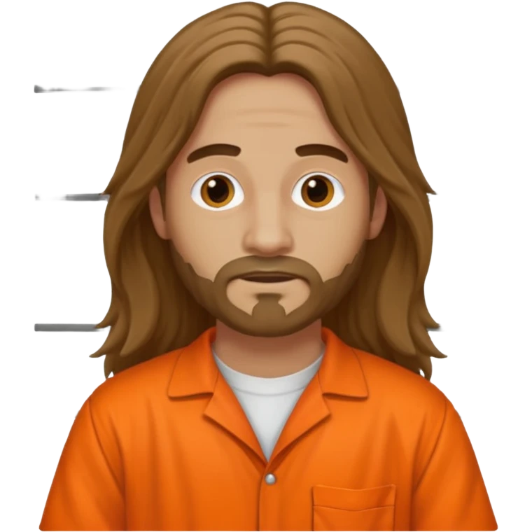 prisoner long haired man in orange clothing emoji