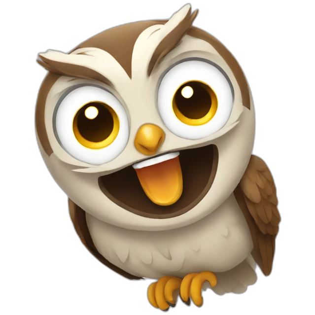 Owl laughing emoji