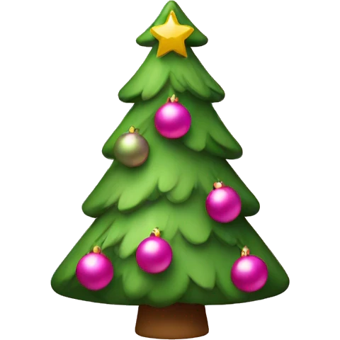 Christmas tree with pink decorations  emoji