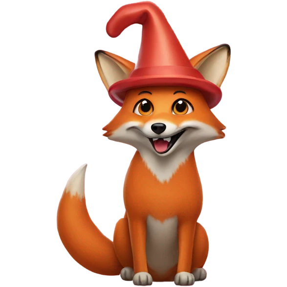 Fox wearing a hotdog hat emoji