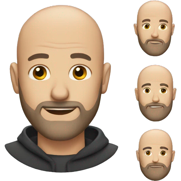 Bald man with beard emoji