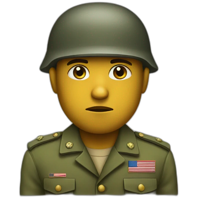 sad soldier emoji