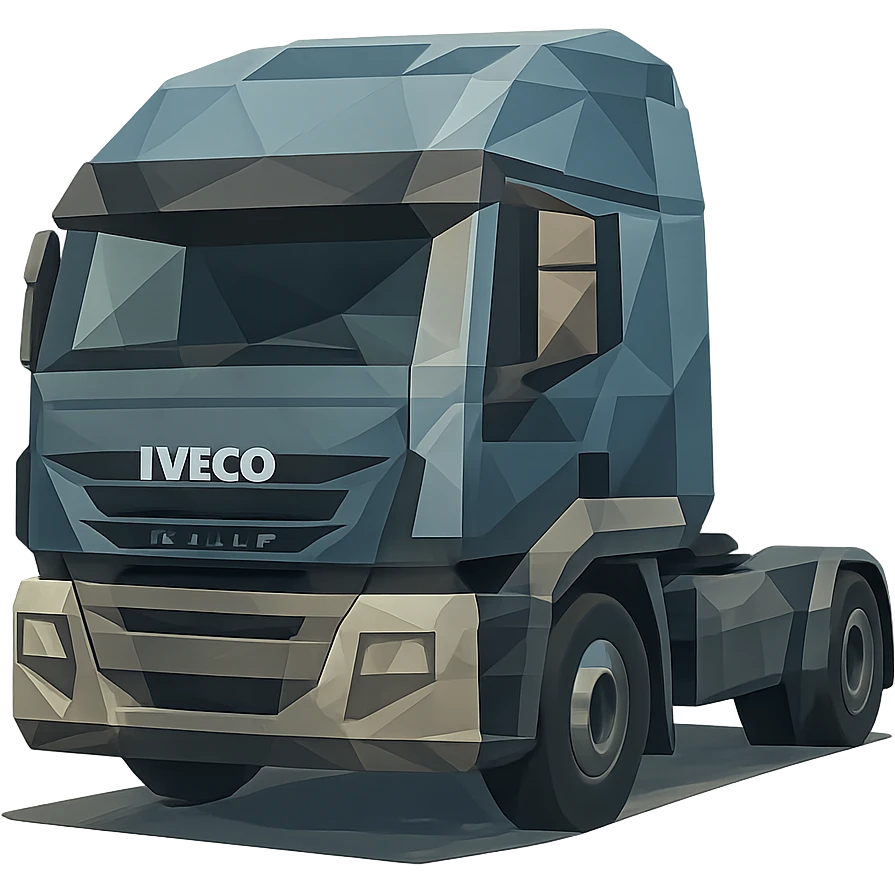 low-poly polygonal style Iveco Stralis truck emoji