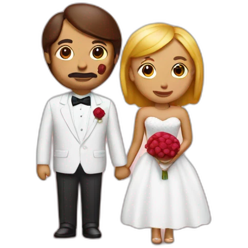 red bean and hot dog wedding emoji