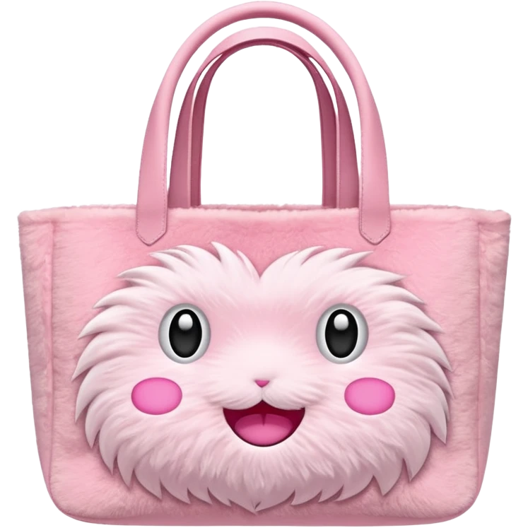 pink plush tote bag  emoji