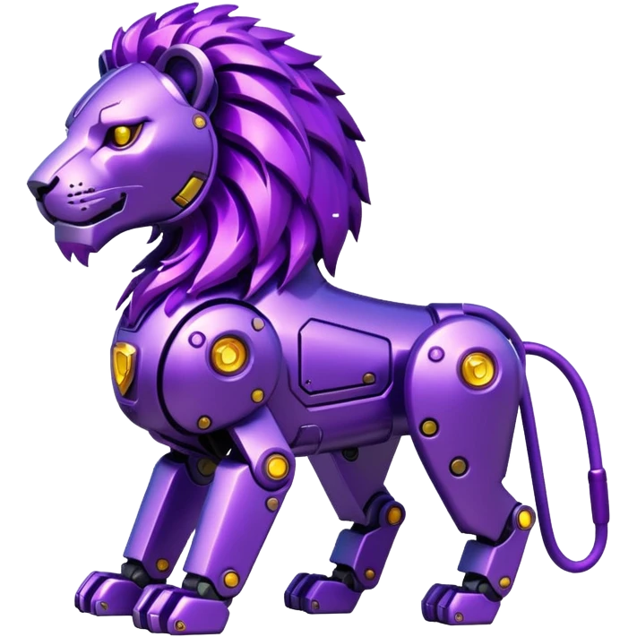 glitter mech lion purple cyberpunk emoji
