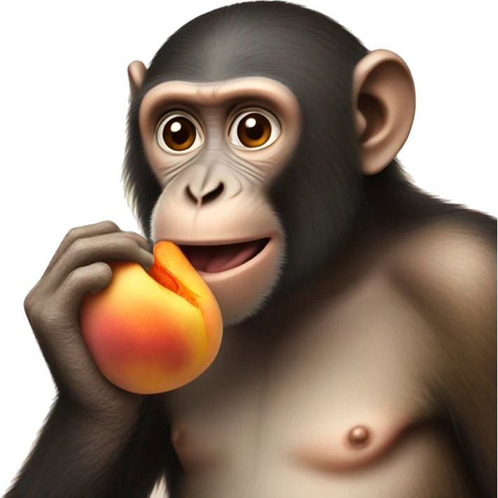Monkey eating peach emoji