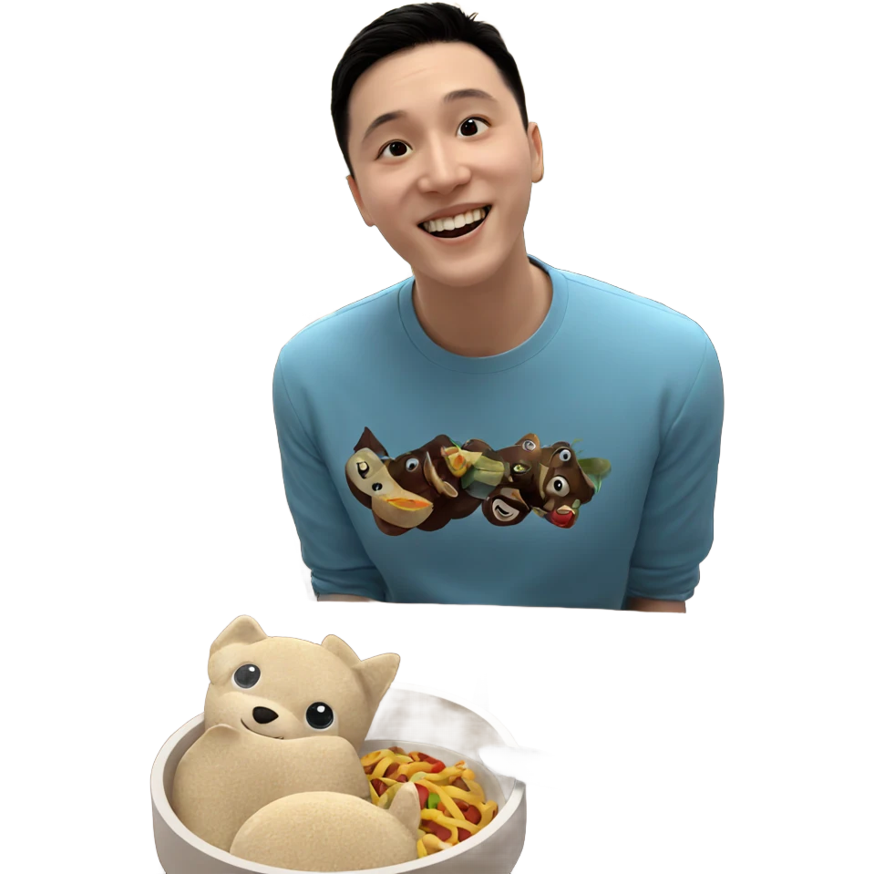 smiling boy enjoying meal indoors emoji