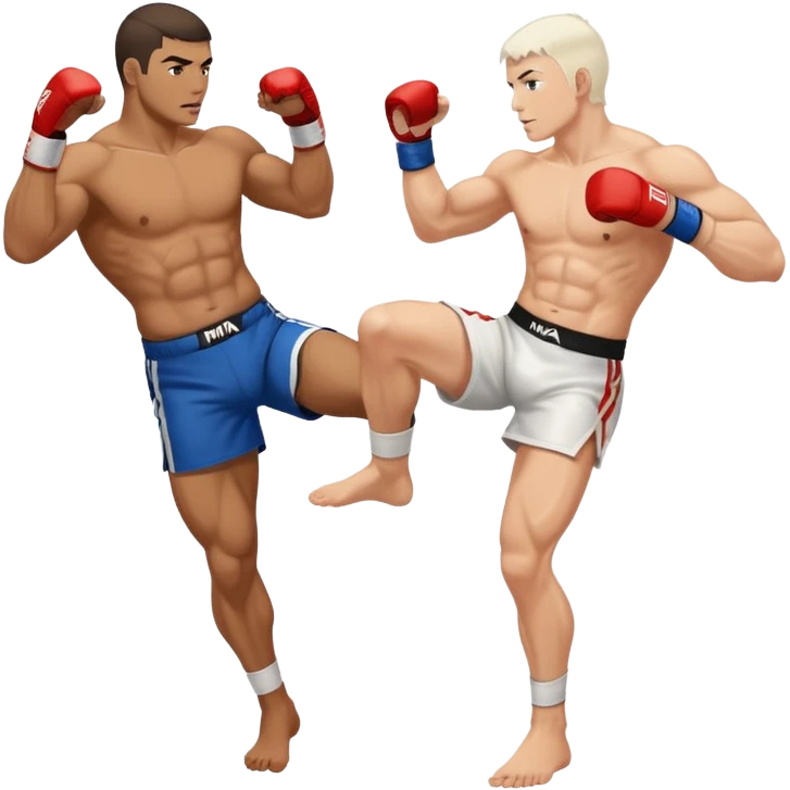 mma fighter kicks man white skin emoji
