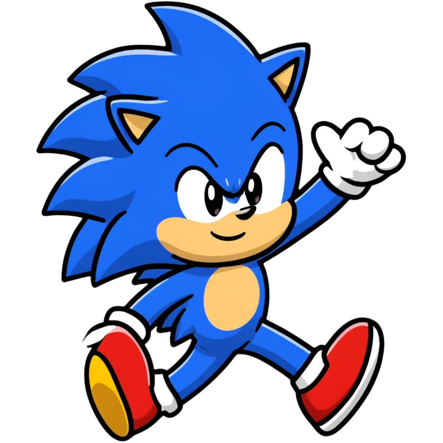 Sonic the Hedgehog dancing in a fun pose emoji