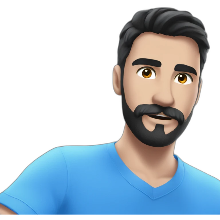 happy man in blue shirt emoji