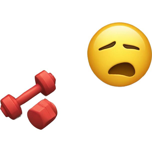 notebook in a hand and dumbbell in other emoji