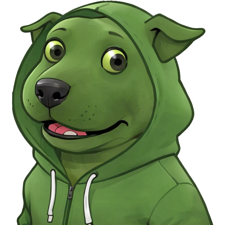 Dog wearing hoodie emoji