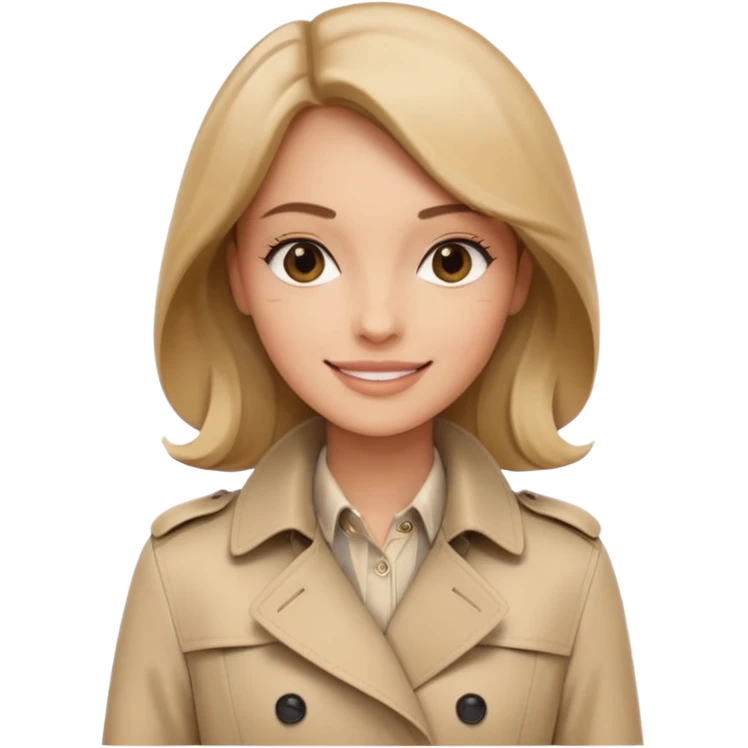 Woman wearing Burberry coat emoji