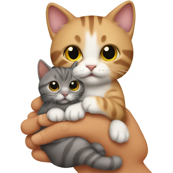 CAT with a baby cat in Hand  emoji