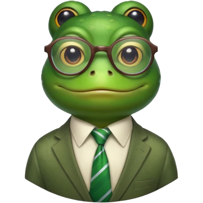 frog with tie and glasses emoji