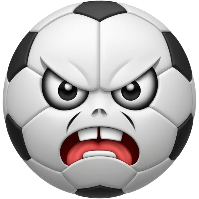 BALON DE FUTBOL CON CARAS ENFADOS emoji