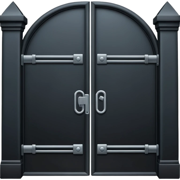 iOS emoji, minimal dark gate, sealed door, flat design emoji