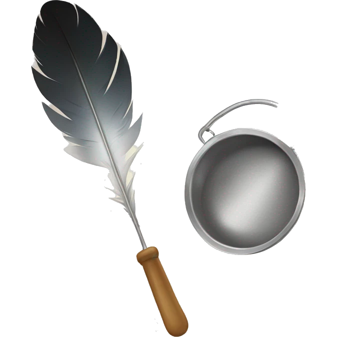 Feather holding a sieve emoji