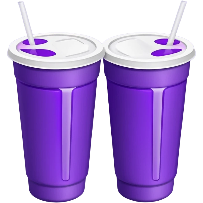 2 stacked together styro cups with purple juice inside visible from the top only emoji