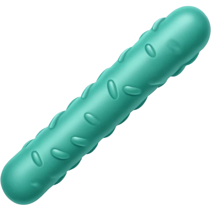 Lactobacillus bacteria emoji, thick rod shape, teal green, soft fibrous texture, clean ingredient icon style emoji