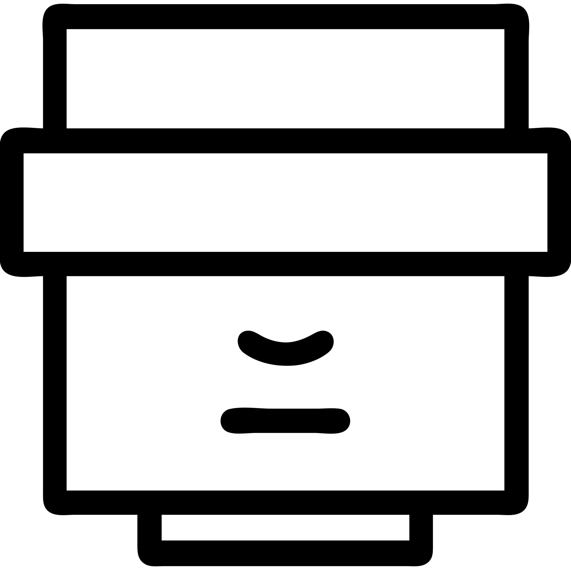 Make the head more blocky, like a Roblox logo, keep the minimal face and black censor bar over the eyes, outline style, with no background. emoji