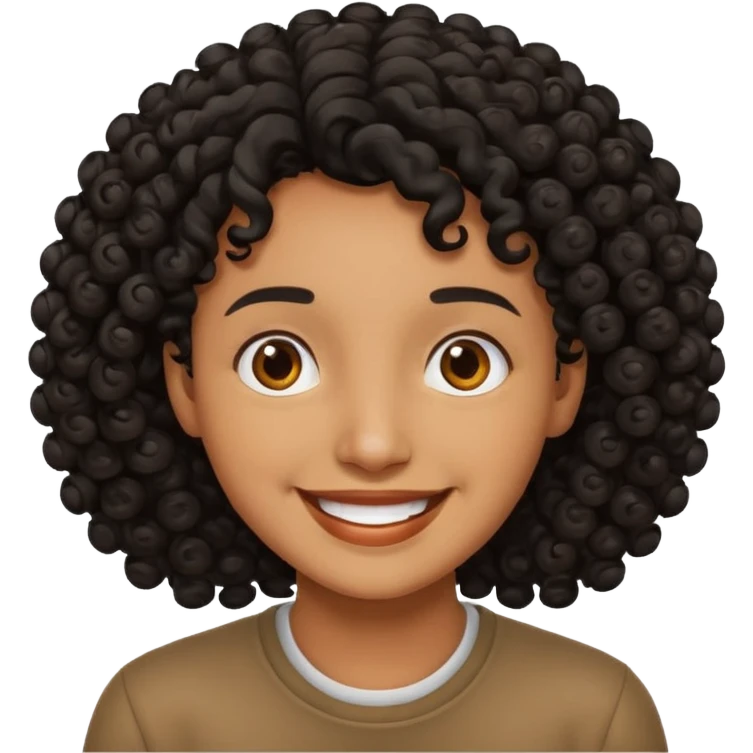 fat person emoji but make him brown skin and curly black hair emoji