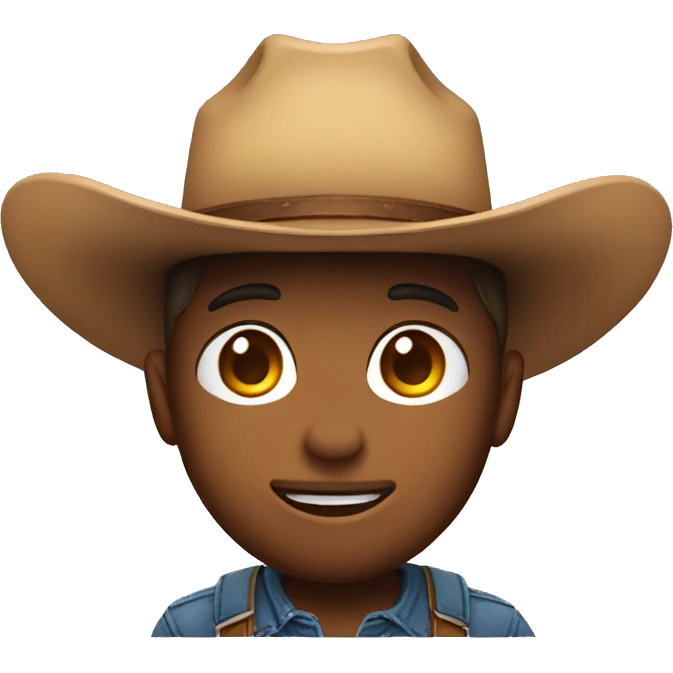 a cute emoji with a cowboyhat emoji