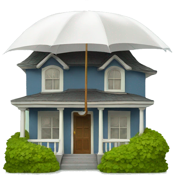 A house with an umbrella over it emoji