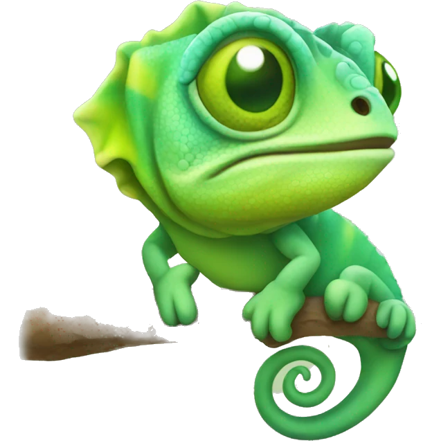 Cute chameleon emoji