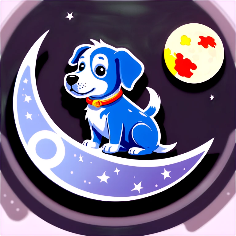 Dog on moon emoji
