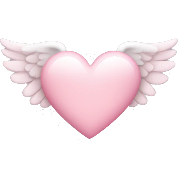 light pink heart with angel wings  emoji
